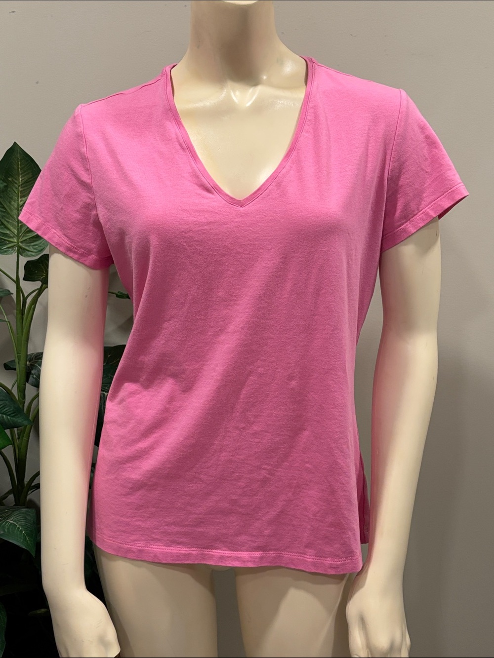 J. McLaughlin Bubble Gum Pink  V-Neck Tee